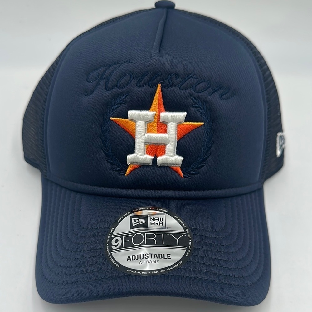 HOUSTON ASTROS Fairway NEW ERA A-FRAME 9FORTY SNAPBACK HAT CAP NAVY BLUE